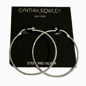 CYNTHIA ROWLEY Sterling Silver Hoop Earrings Approx. 1.5”